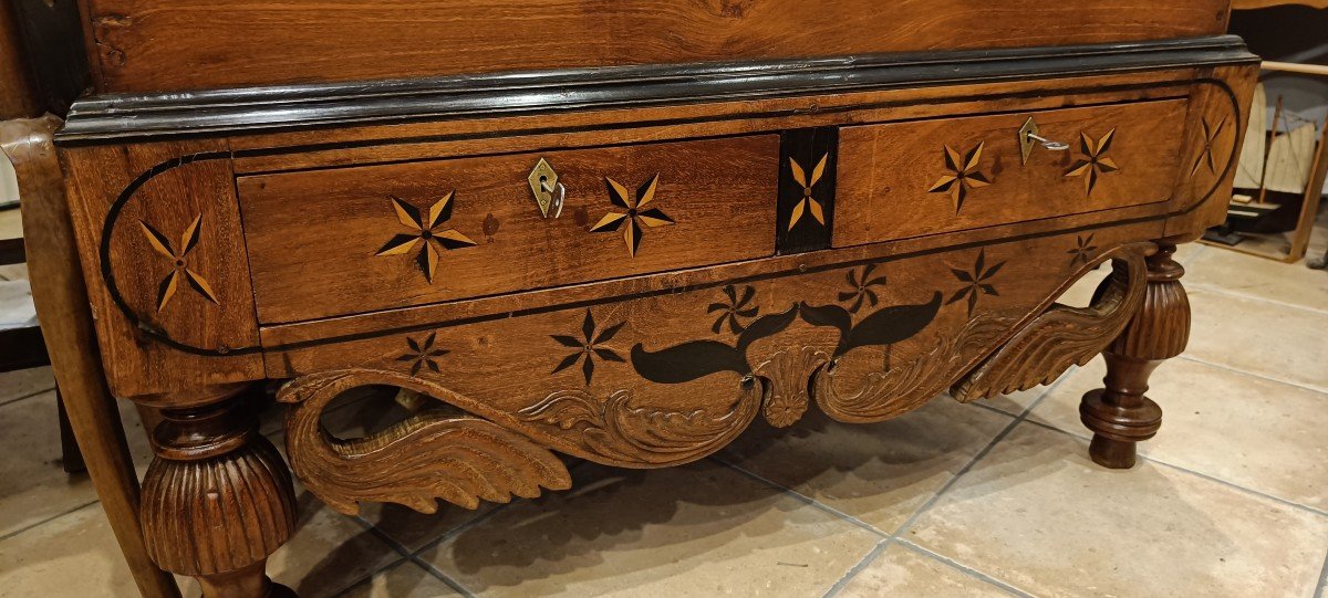 Large Indo Portuguese Chest On Its Exotic Wooden Base-photo-2