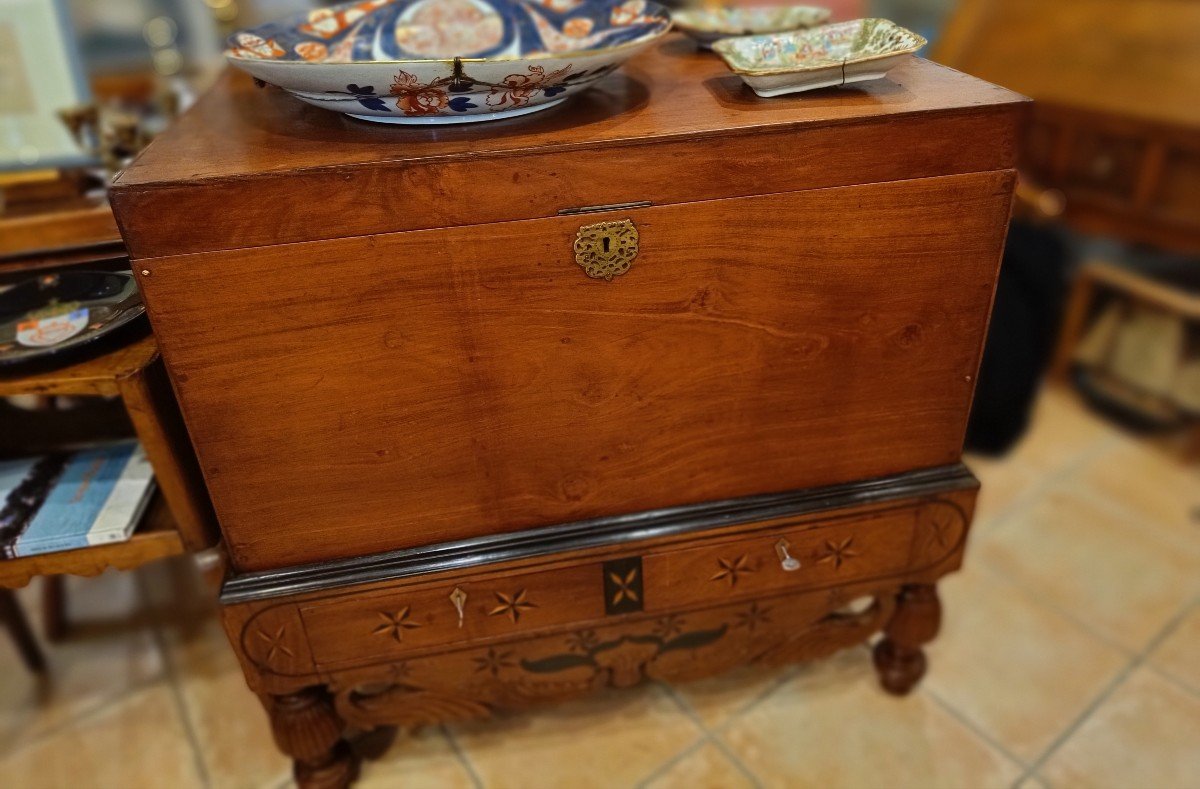 Large Indo Portuguese Chest On Its Exotic Wooden Base