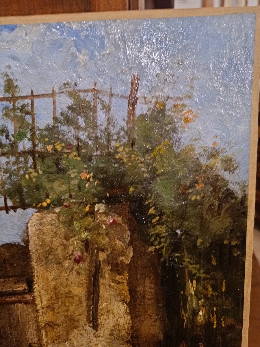 Eugène Cottin, Huile Sur Toile Poules Et Coq-photo-3