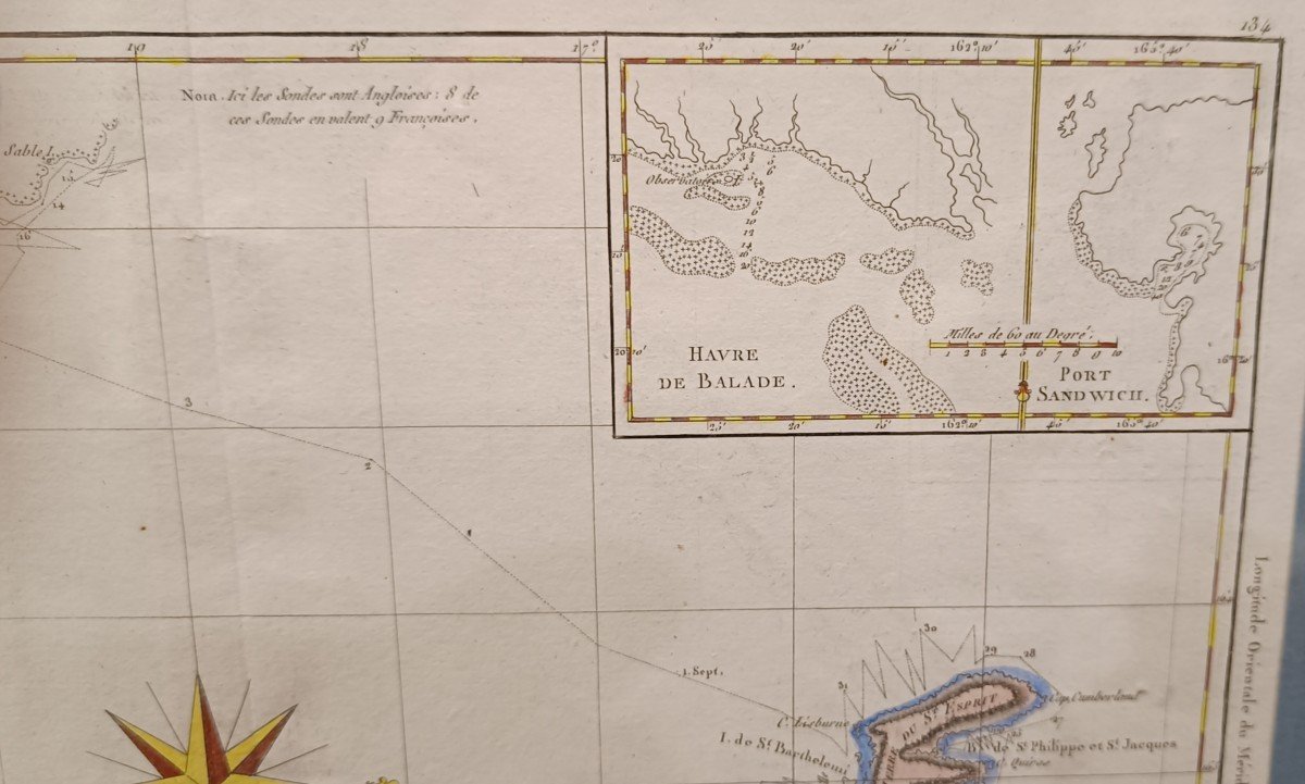 18th Century Watercolor Map Of The Islands Of New Caledonia And The New Hebrides, Good-photo-2