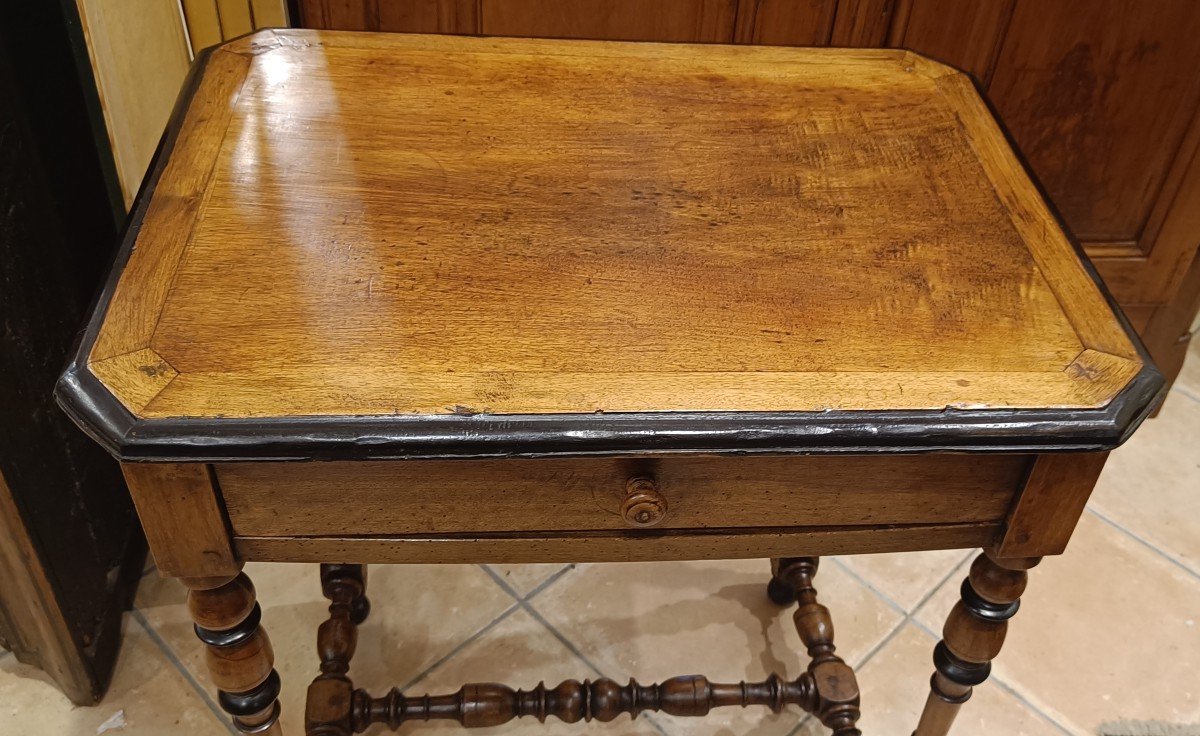 Petite Table Louis XIII 18ème En Noyer-photo-2