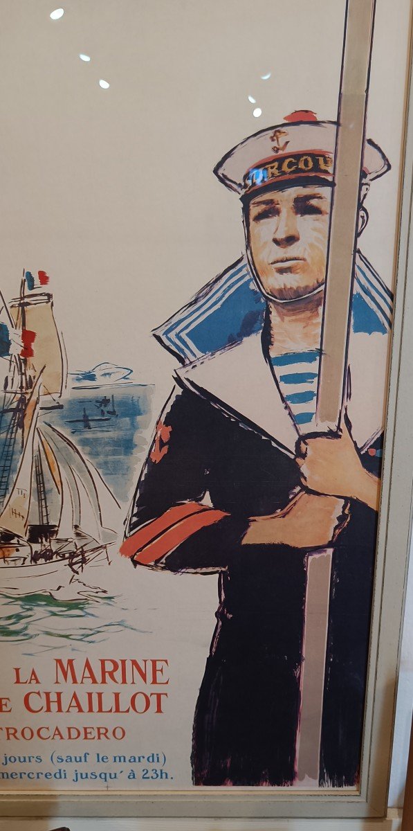 Affiche Encadrée Salon De La Marine 1955, Albert Brenet-photo-2