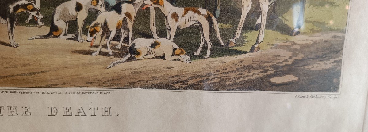 19th Century Framed Engraving, Hunting Scene "alkin, Clark And Dubourg"-photo-1