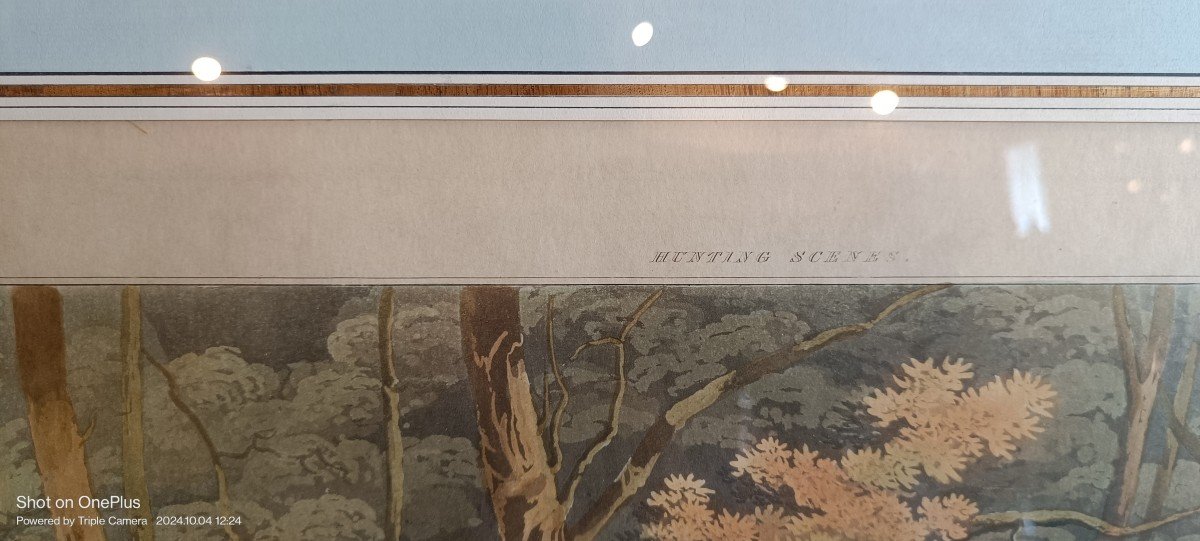 19th Century Framed Engraving, Hunting Scene "alkin, Clark And Dubourg"-photo-3