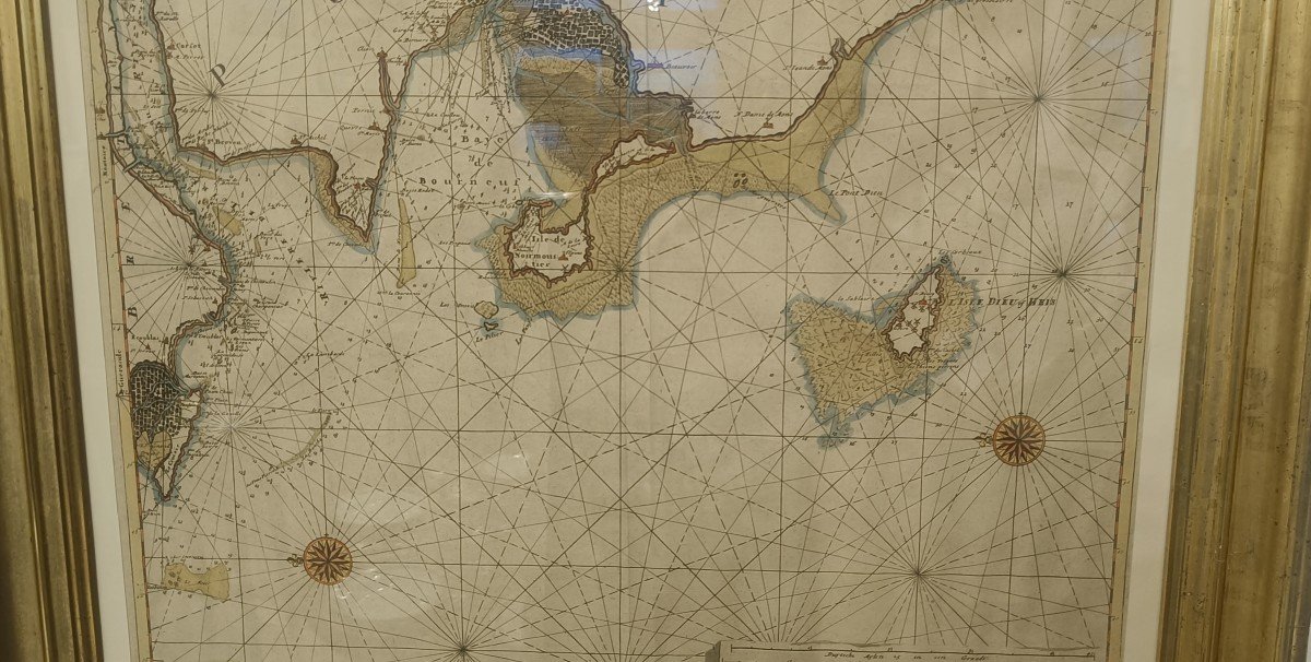 Carte Marine Encadrée Van Keulen 1699, Noirmoutier, île d'Yeu, Nantes, Le Croisic -photo-2