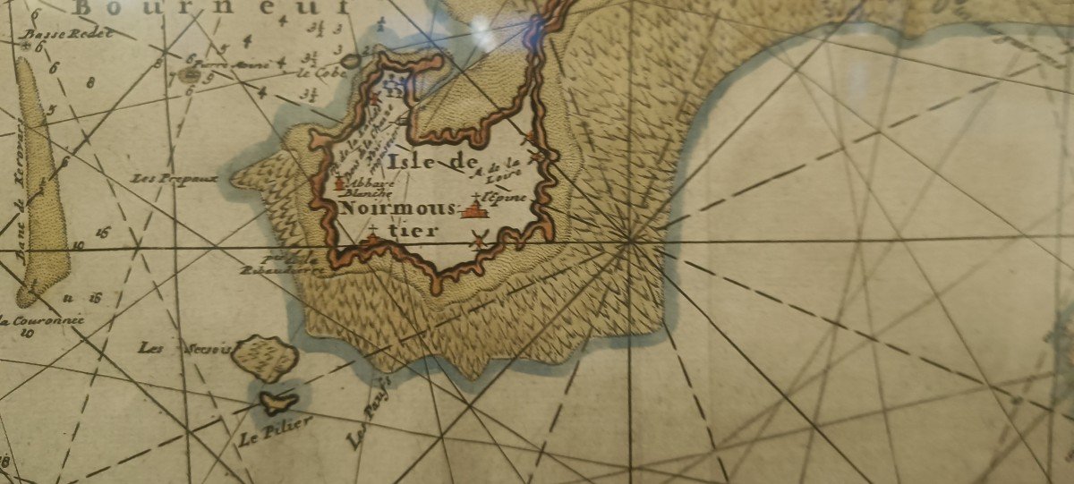 Carte Marine Encadrée Van Keulen 1699, Noirmoutier, île d'Yeu, Nantes, Le Croisic -photo-1
