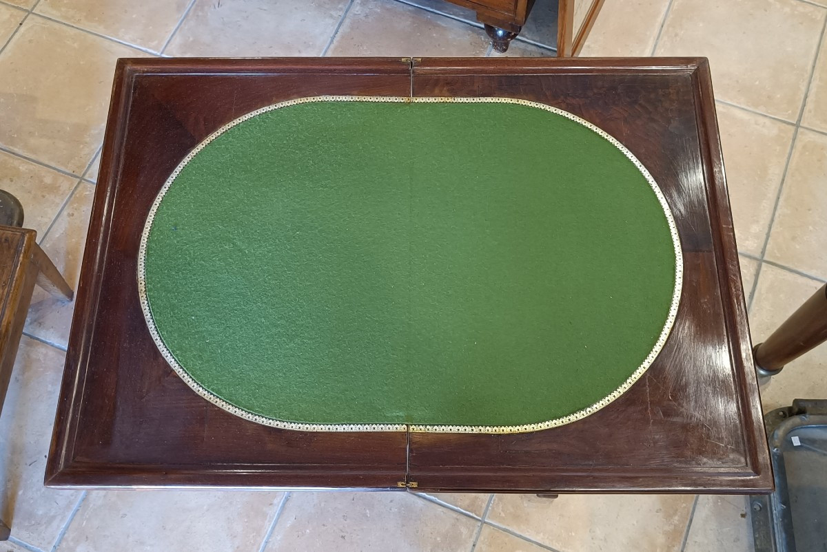 Petite table à jeux Restauration en acajou-photo-3