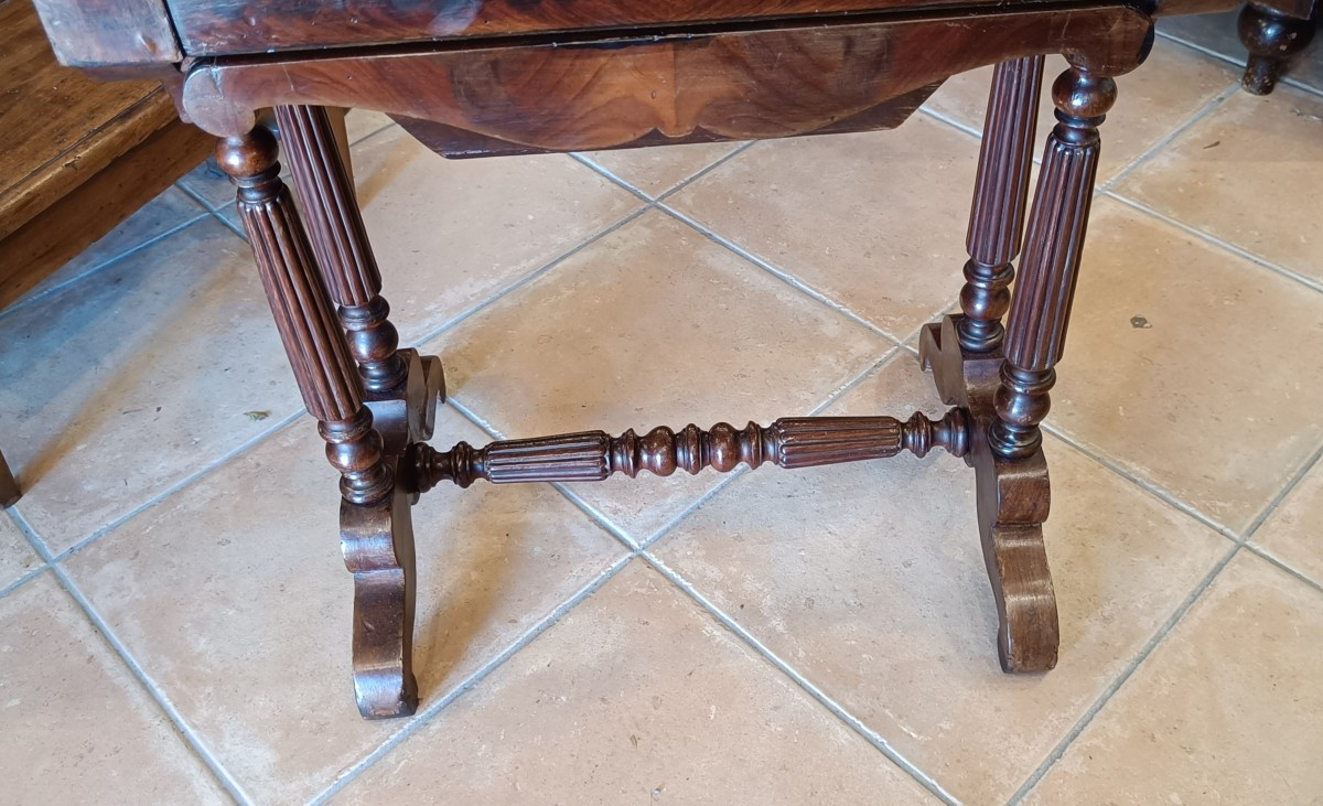 Petite table à jeux Restauration en acajou-photo-3