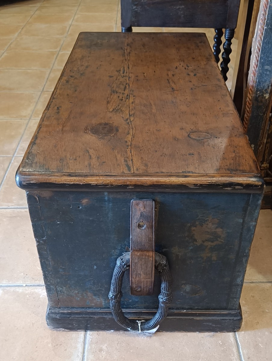 19th Century Sailor's Chest With Seamanship And Boat Painting-photo-1