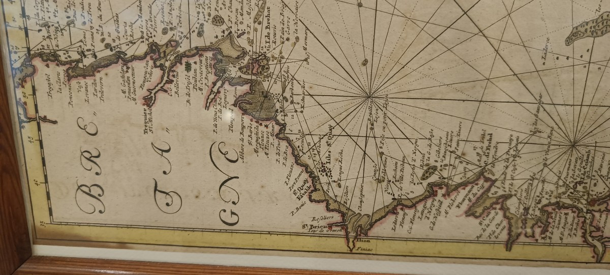 17th Century Nautical Chart Of The Van Keulen Channel, St Malo, Mont St Michel, Channel Islands, -photo-3