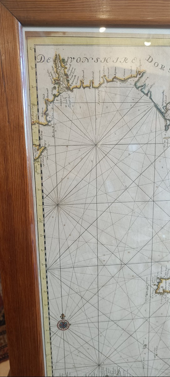 17th Century Nautical Chart Of The Van Keulen Channel, St Malo, Mont St Michel, Channel Islands, -photo-1