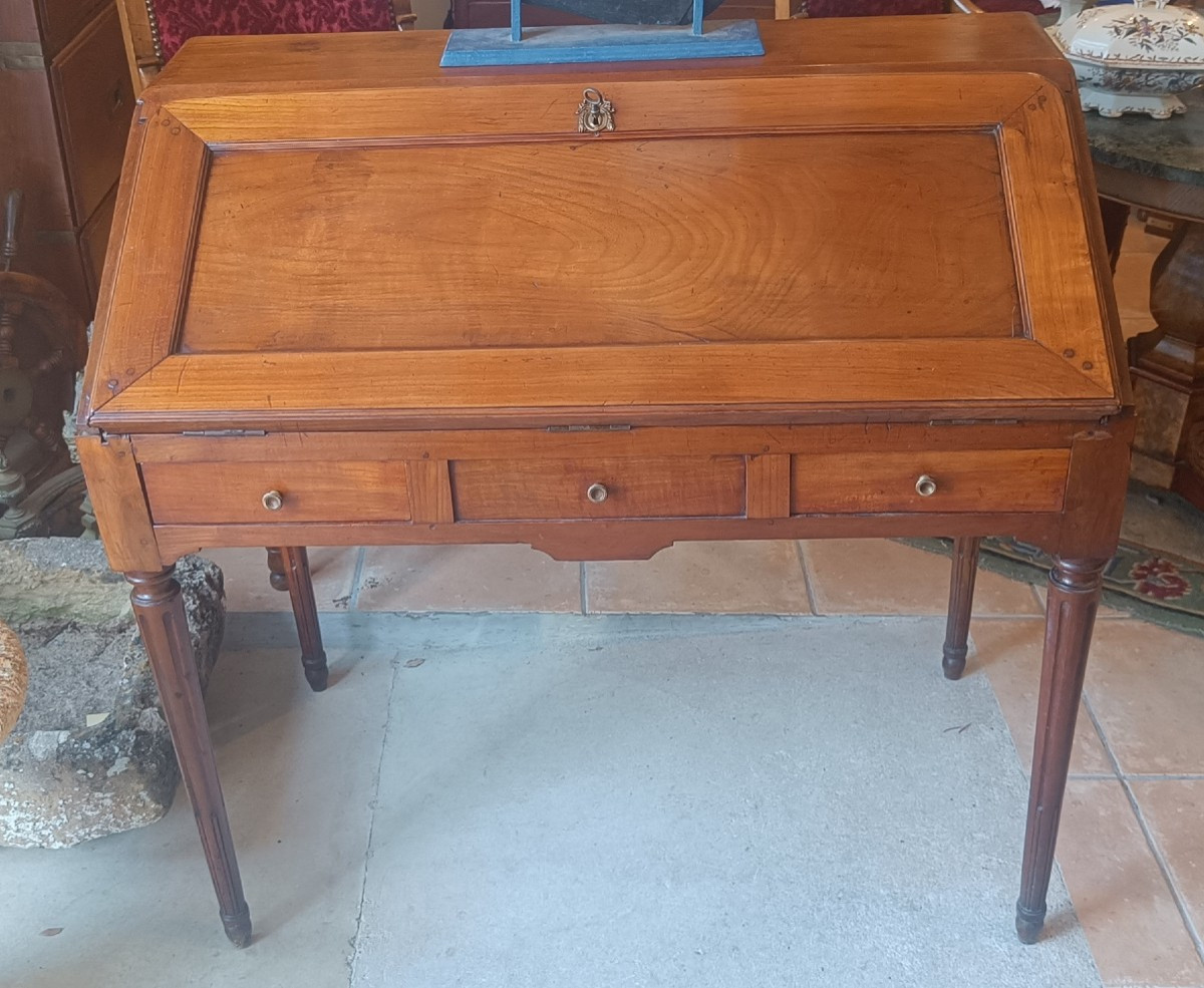 Bureau de Pente Louis XVI 19ème en merisier -photo-2