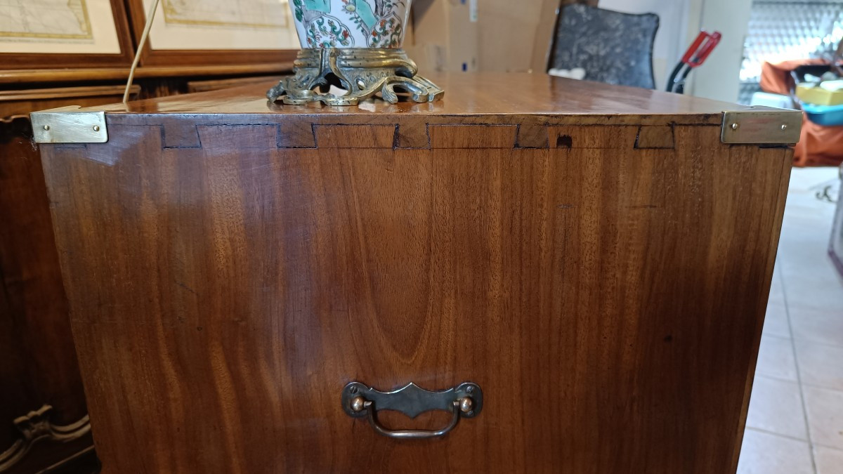 Commode d'Officier, dite de Marine fin 19ème en acajou massif-photo-2