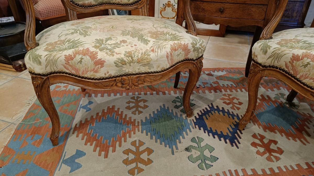 Pair Of Louis XV Period Cabriolet Armchairs-photo-2