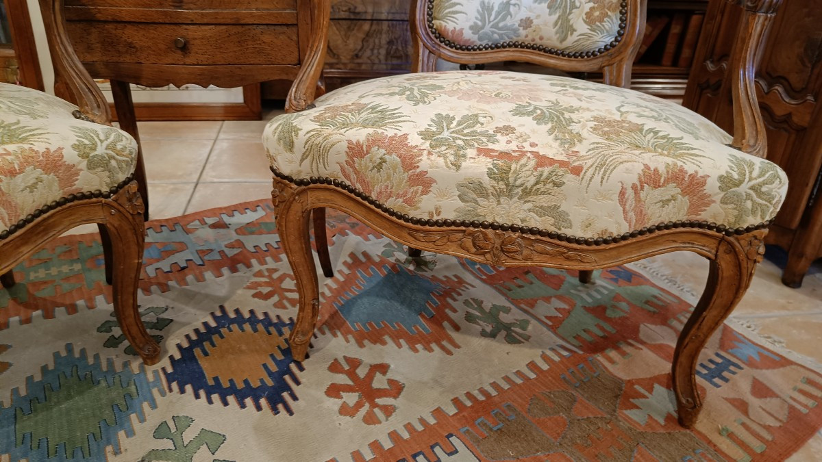 Pair Of Louis XV Period Cabriolet Armchairs-photo-3