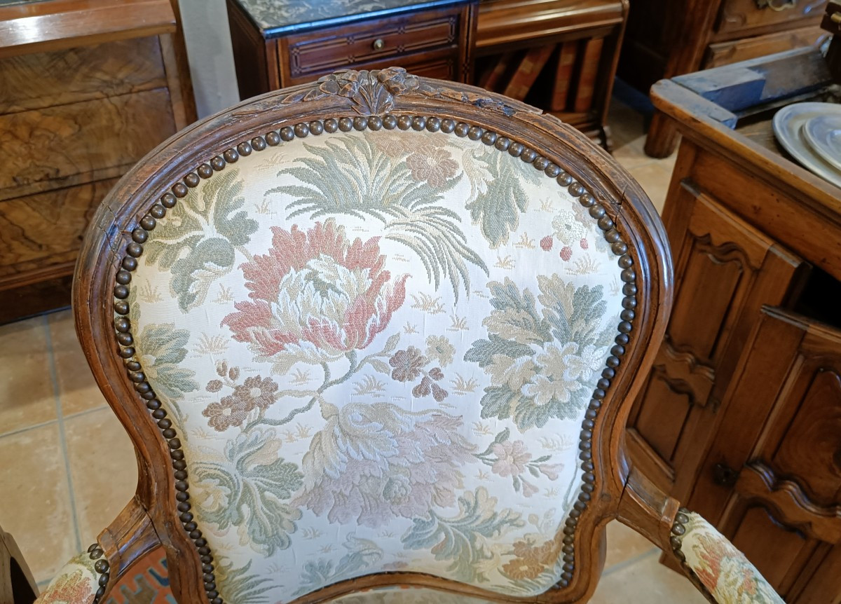 Pair Of Louis XV Period Cabriolet Armchairs-photo-3