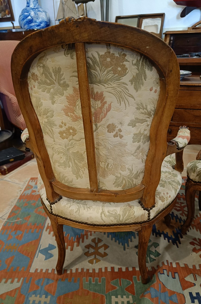 Pair Of Louis XV Period Cabriolet Armchairs-photo-5