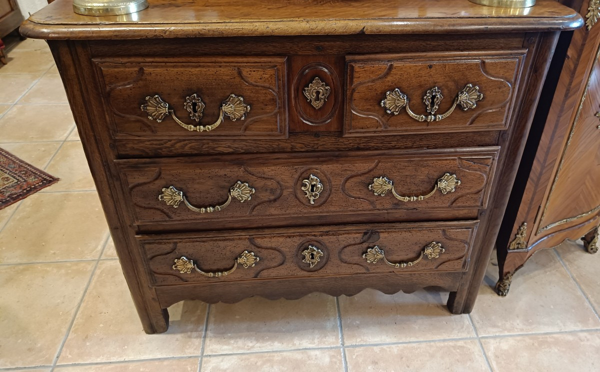 Small Parisian Commode, 18th Century, Stamped Girardau-photo-2