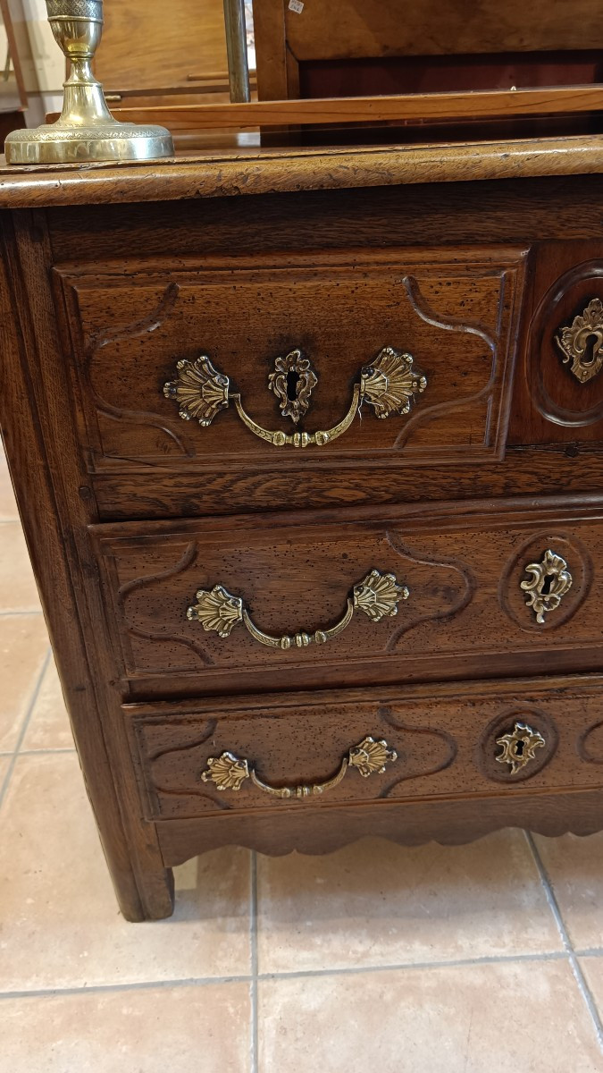 Small Parisian Commode, 18th Century, Stamped Girardau-photo-3