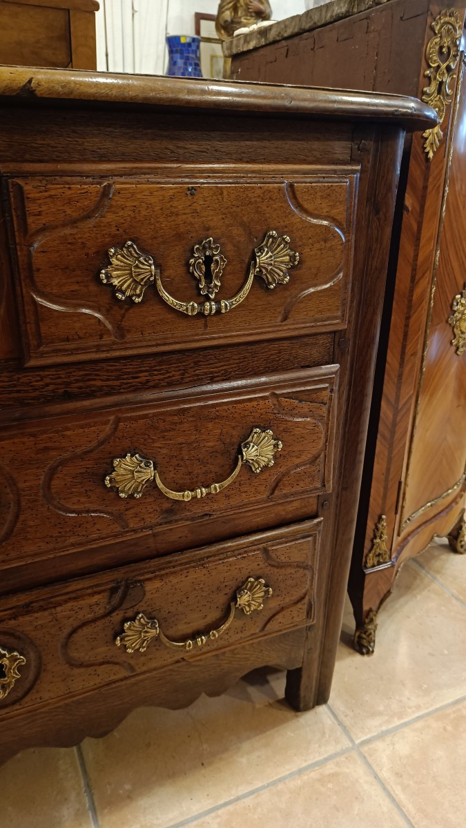 Small Parisian Commode, 18th Century, Stamped Girardau-photo-4