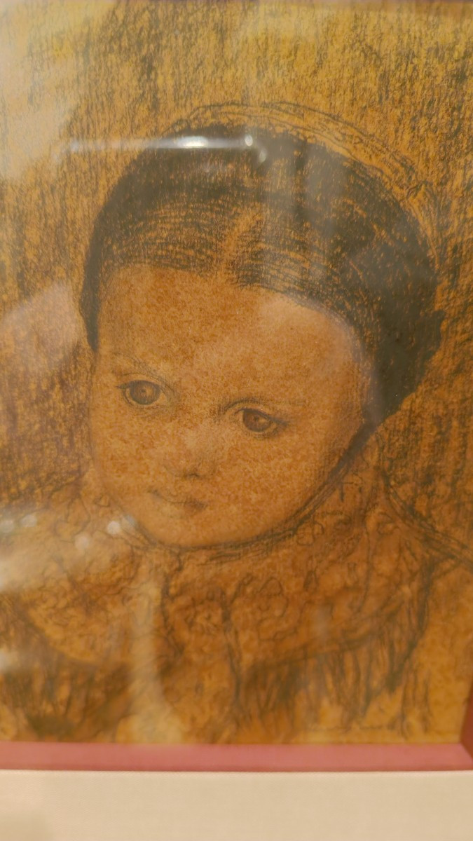 Framed Drawing Of A Little Girl By Henry Simon, Vendée Painter-photo-3