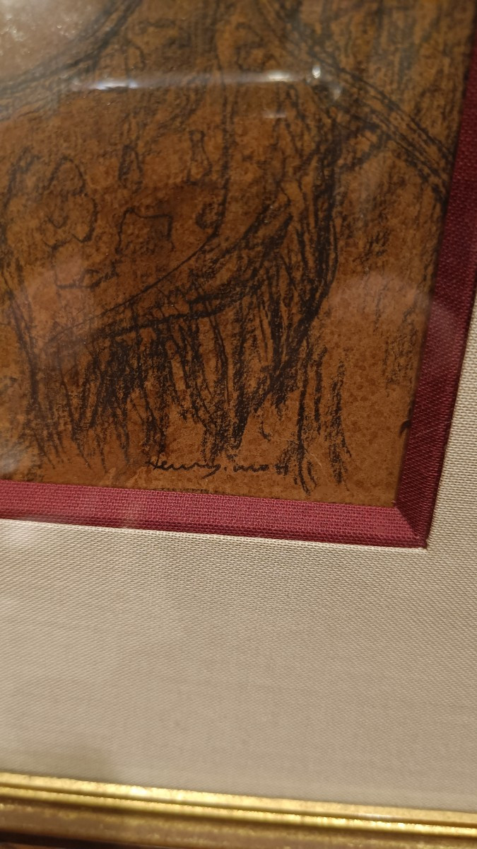 Framed Drawing Of A Little Girl By Henry Simon, Vendée Painter-photo-4