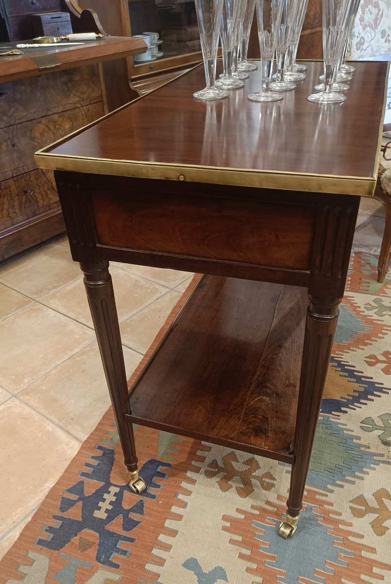 Desserte, Console Louis XVI du 19ème en acajou massif-photo-2