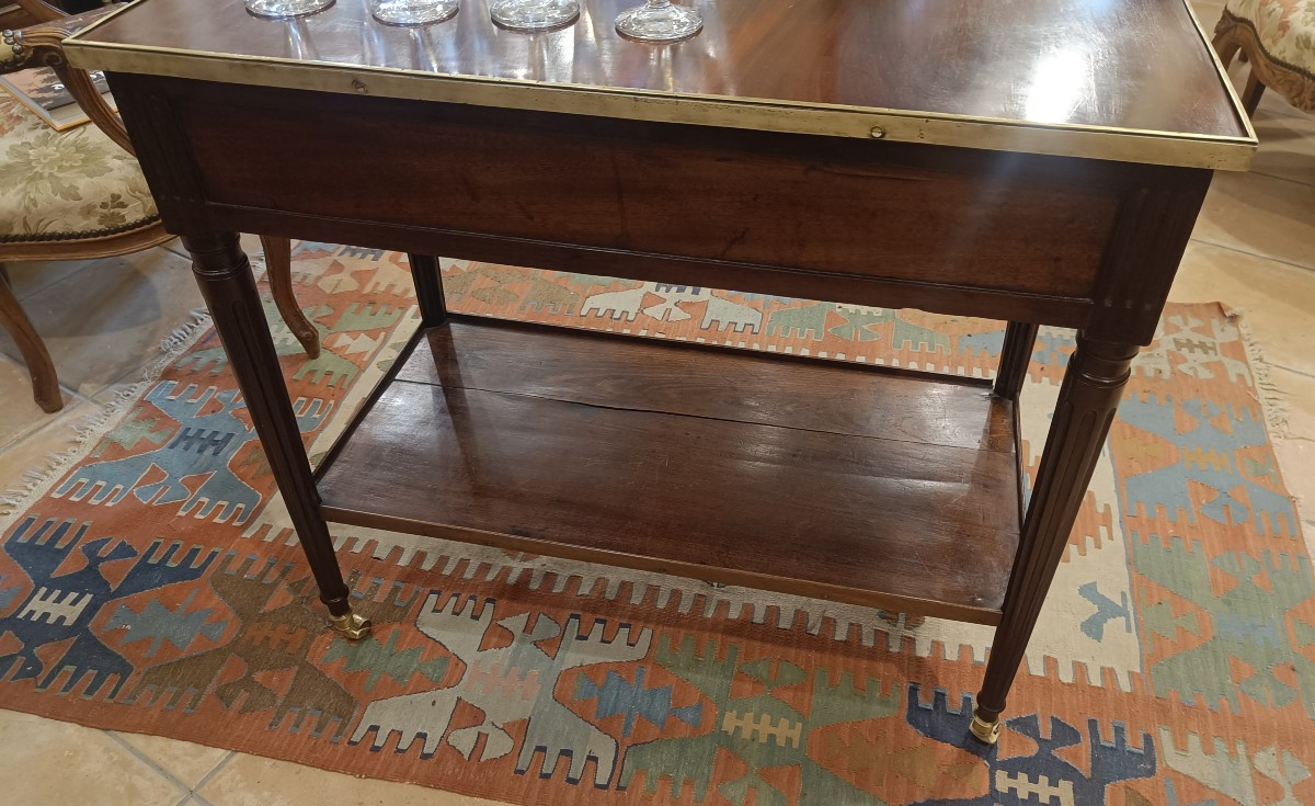 Desserte, Console Louis XVI du 19ème en acajou massif-photo-3
