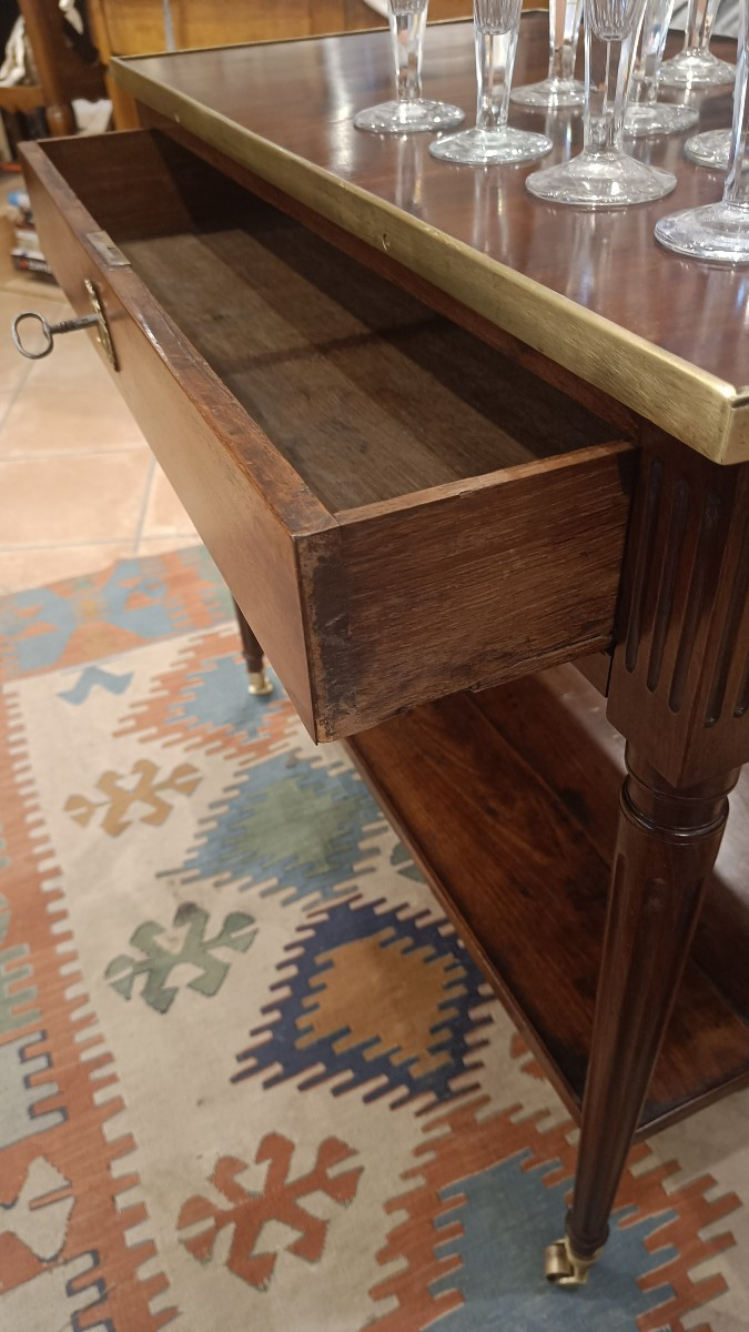 Desserte, Console Louis XVI du 19ème en acajou massif-photo-5