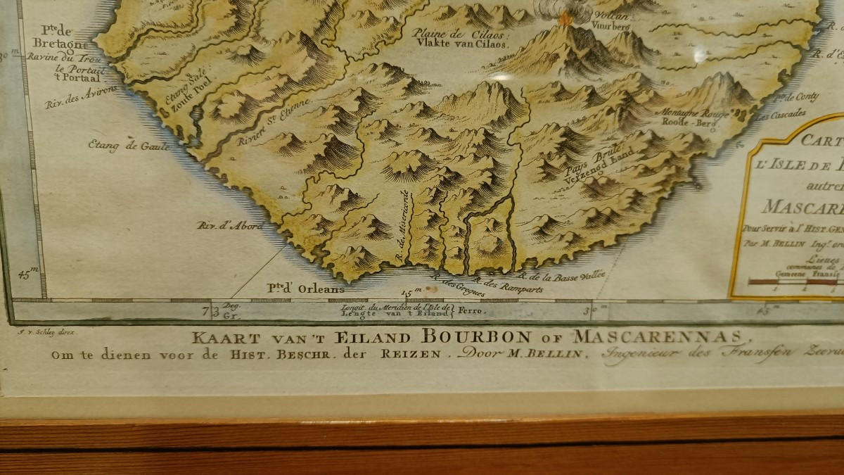 18th-century Framed Map Of Réunion Island, Bourbon By Bellin-photo-4