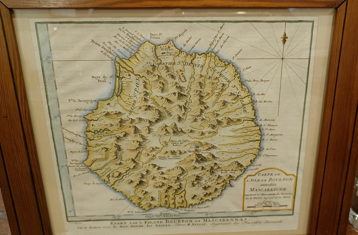 18th-century Framed Map Of Réunion Island, Bourbon By Bellin-photo-3