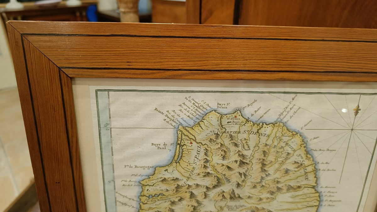 18th-century Framed Map Of Réunion Island, Bourbon By Bellin-photo-4