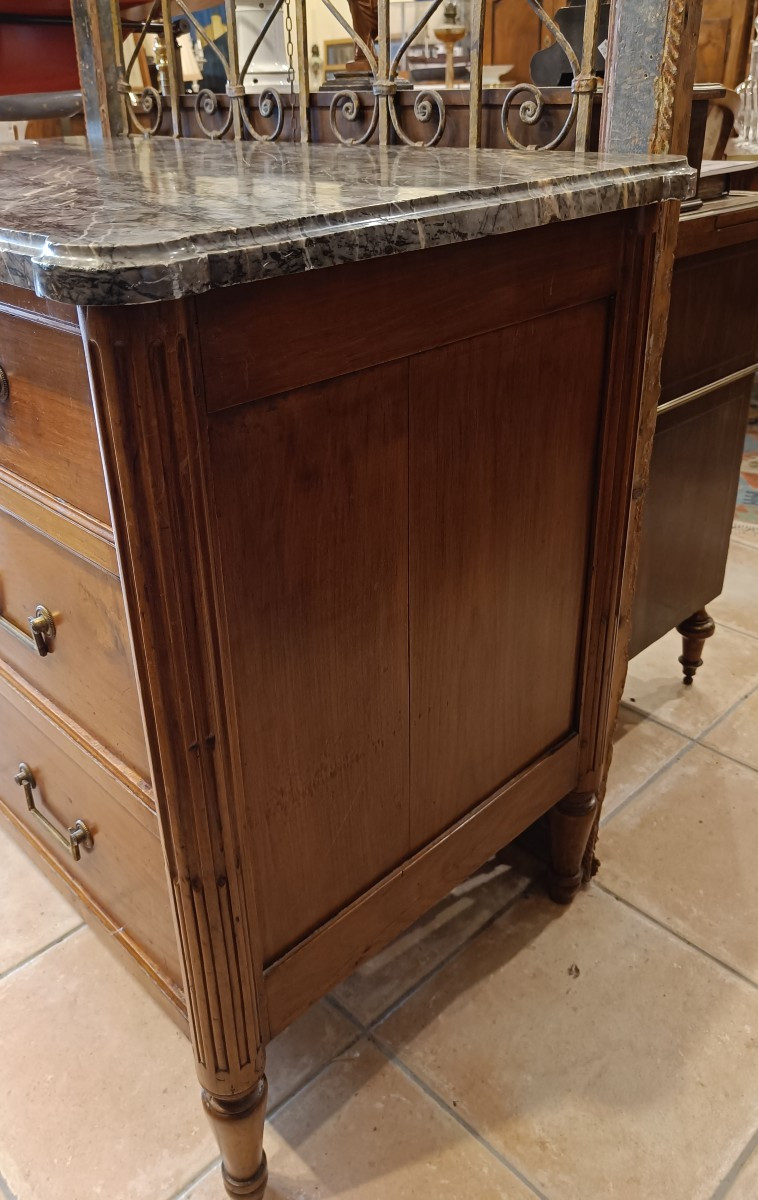 Small Louis XVI Commode, Late 18th Century, In Cherry Wood-photo-4