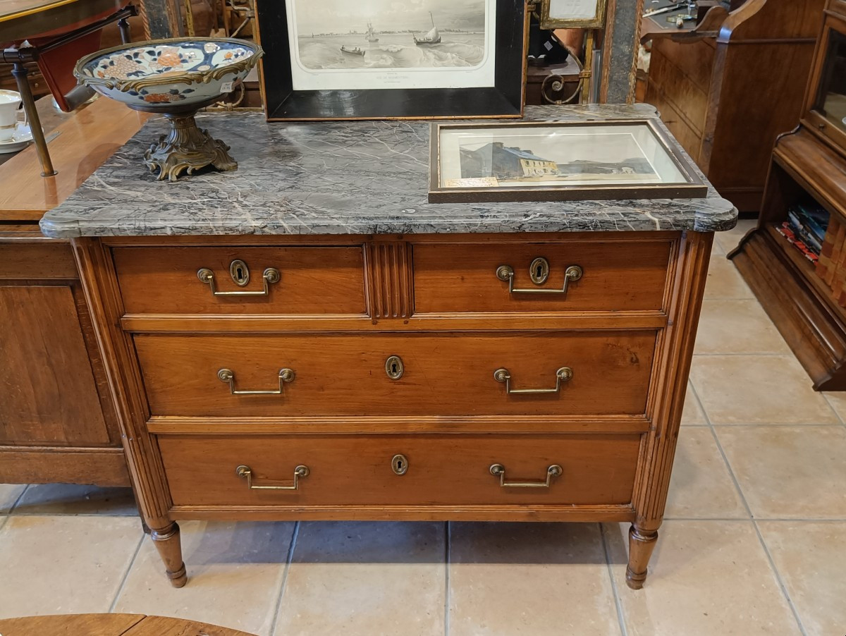 Small Louis XVI Commode, Late 18th Century, In Cherry Wood