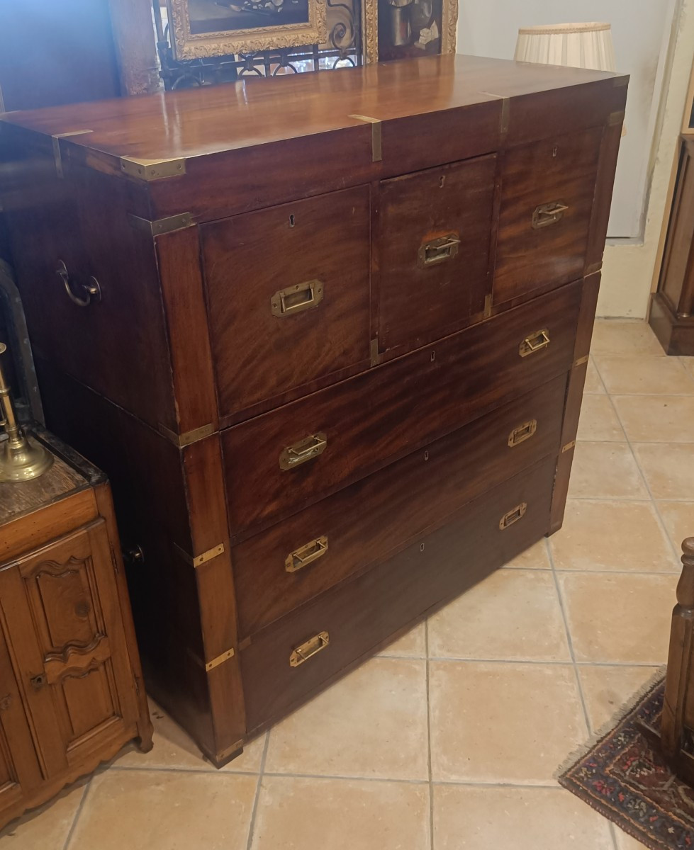 Commode d'Officier, dite de Marine début 20ème en acajou.-photo-2
