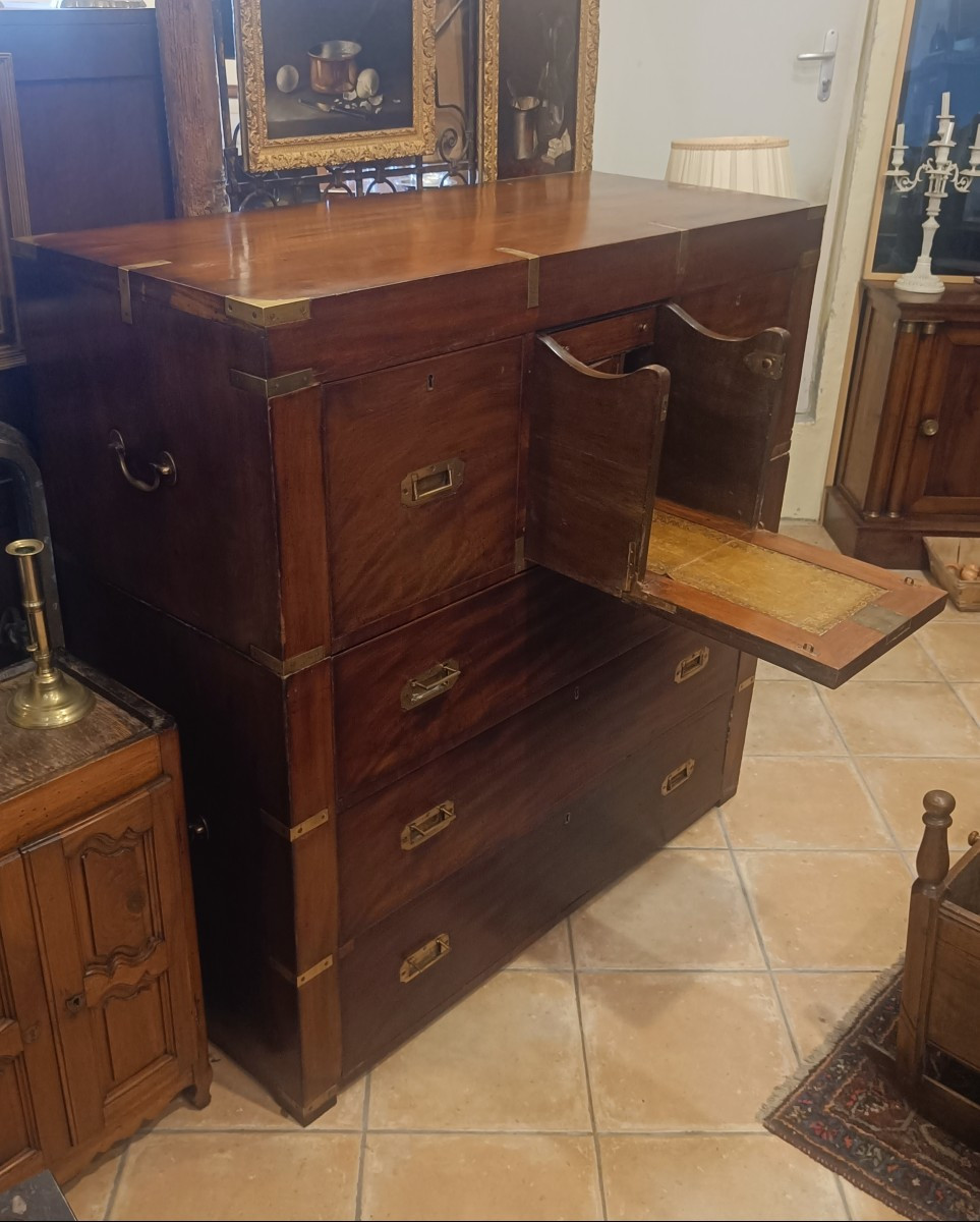 Commode d'Officier, dite de Marine début 20ème en acajou.-photo-3