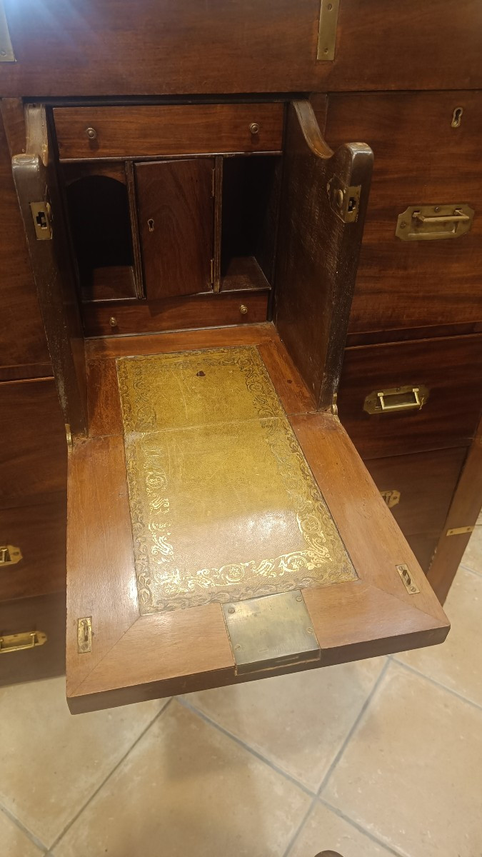 Commode d'Officier, dite de Marine début 20ème en acajou.-photo-1