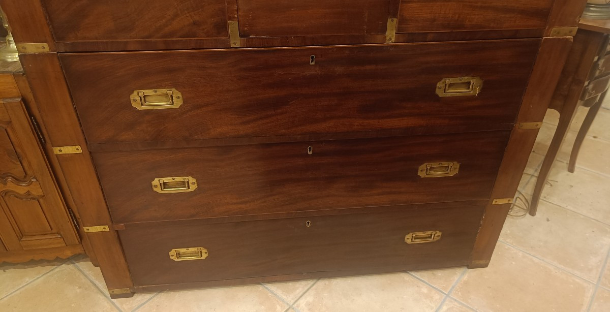 Commode d'Officier, dite de Marine début 20ème en acajou.-photo-5