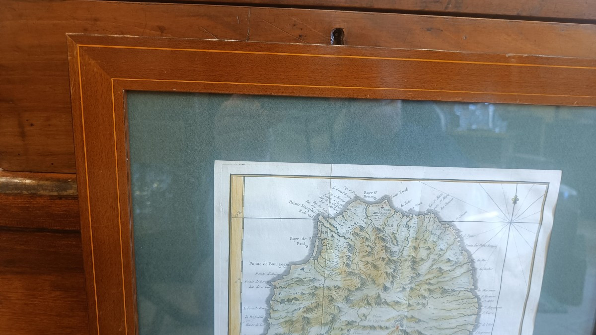18th Century Framed Map Of Reunion Island (bourbon) By Bellin-photo-3