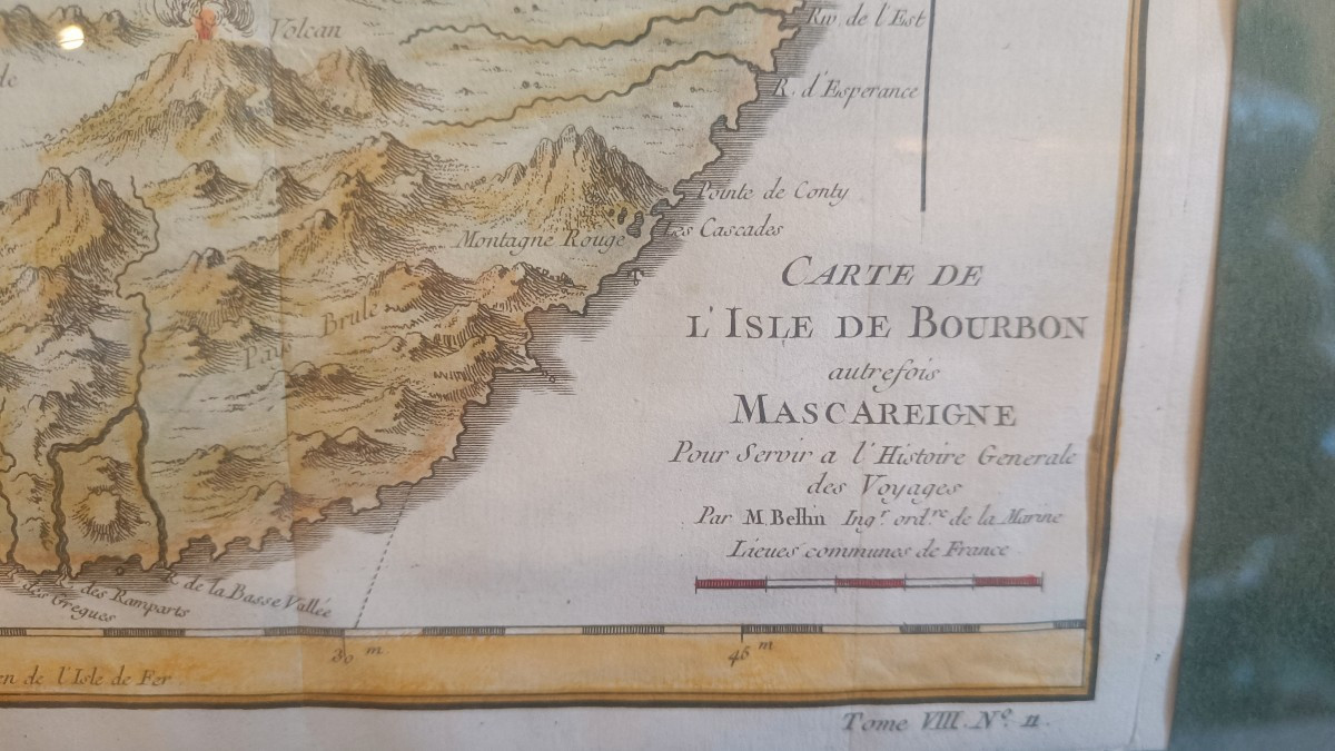 18th Century Framed Map Of Reunion Island (bourbon) By Bellin-photo-4