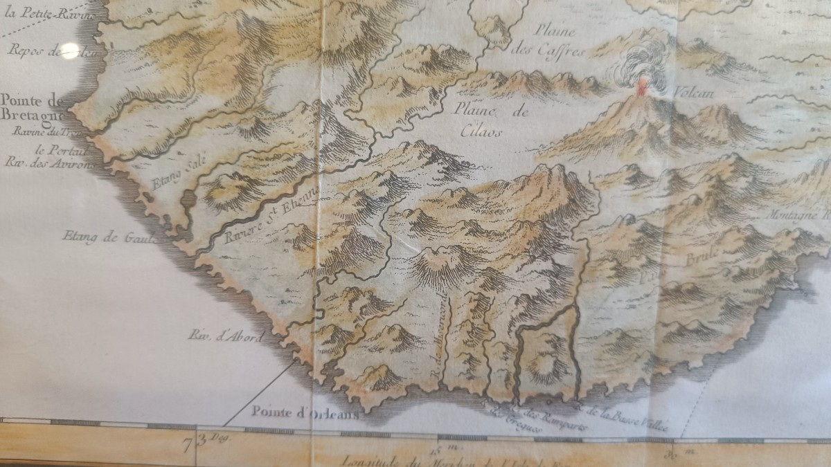18th Century Framed Map Of Reunion Island (bourbon) By Bellin-photo-1