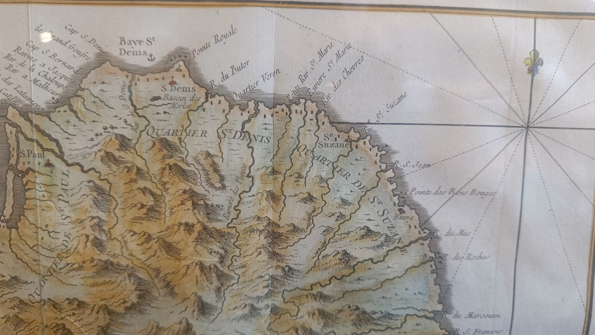 18th Century Framed Map Of Reunion Island (bourbon) By Bellin-photo-2