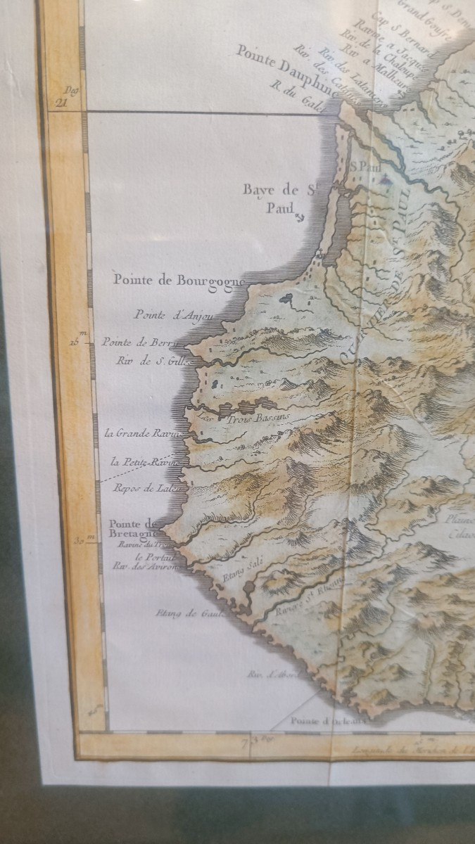 18th Century Framed Map Of Reunion Island (bourbon) By Bellin-photo-4