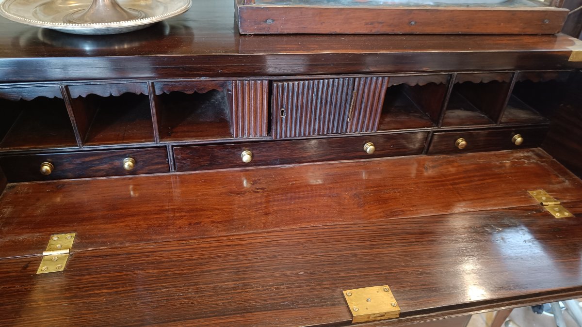 19th-century Rosewood Officer's Writing Desk, Commonly Known As A -photo-7