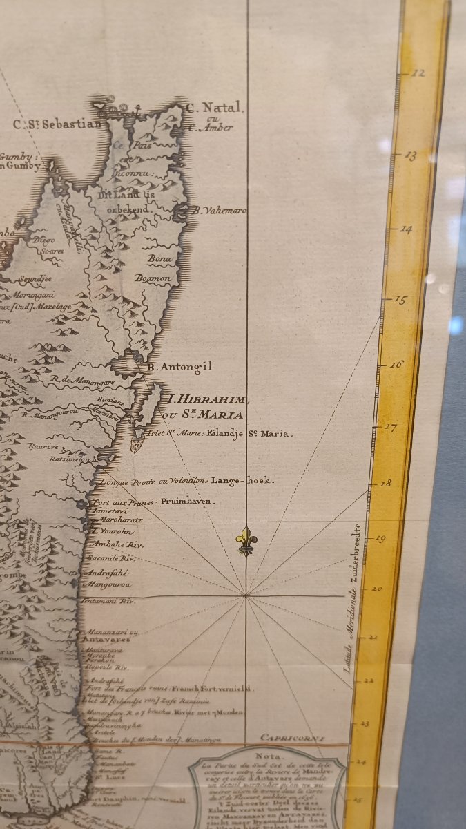 Carte 18ème aquarellée de l'île de Madagascar, par N.Bellin-photo-3
