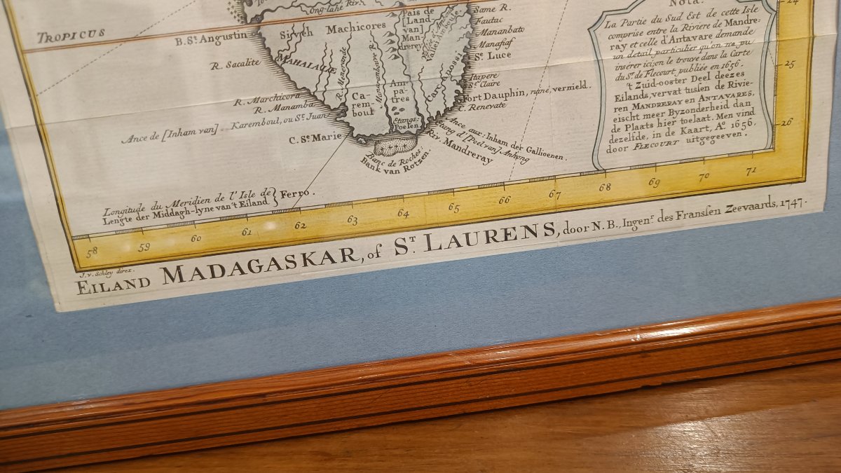 Carte 18ème aquarellée de l'île de Madagascar, par N.Bellin-photo-4