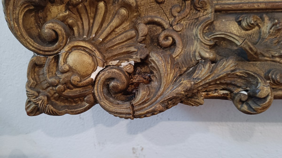 Very Large 19th-century Frame With Wood And Gilded Stucco-photo-7