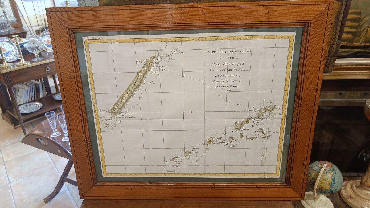 18th-century Watercolor Map Of New Caledonia, From Cook’s 1774 Voyage