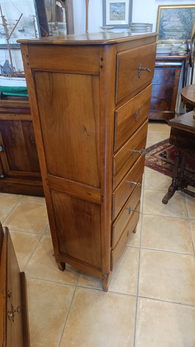 Louis XV Chest Of Drawers, 19th Century, Solid Walnut-photo-1