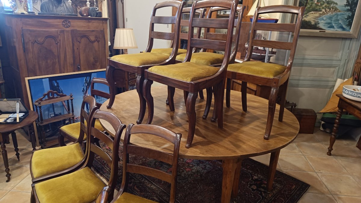Set Of 10 Mahogany Restaurant Chairs-photo-4